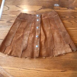 Suede mini skirt